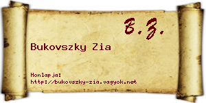 Bukovszky Zia névjegykártya
